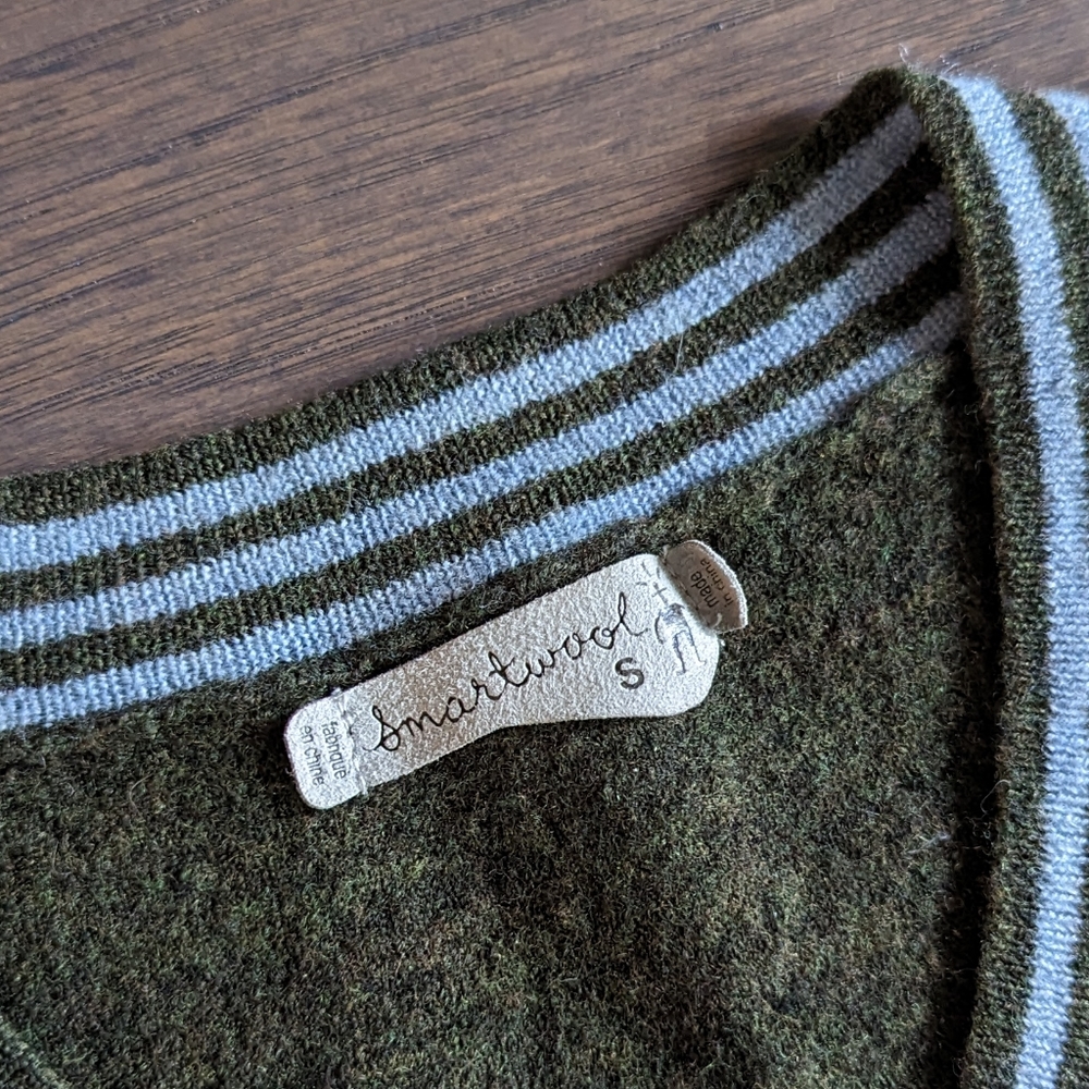 Smartwool Green/Blue 100% Merino Wool Sweater Size Small - Picture 2 of 6